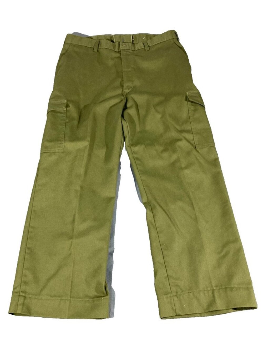 Boy Scouts of America BSA Vintage Olive Green Cargo Uniform Pants 36x28 Hemmed
